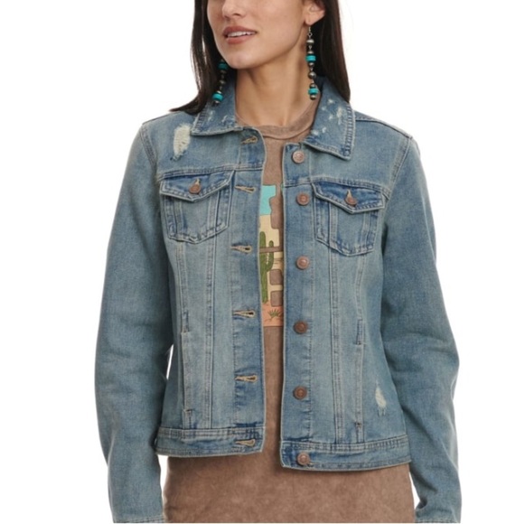 One 5 One Distressed Demin Jacket 2XL NWOT - Picture 8 of 10